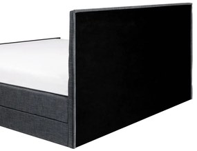 Čalúnená posteľ 160 x 200 cm tmavosivá VALBONNE Beliani