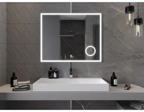 Mexen Kala, LED kúpeľňové zrkadlo s podsvietením a kozmetickým zrkadlom 100 x 80 cm, 6000K, ochrana proti zahmlievaniu, 9820-100-080-611-00