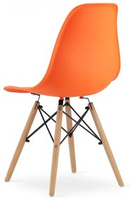 Set troch jedálenských stoličiek OSAKA oranžové (hnedé nohy) (3ks)