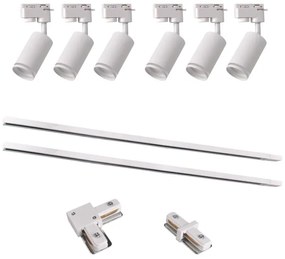 Bodové svietidlo do lištového systému PARIS 6xGU10/10W/230V +2x1 m lištový systém