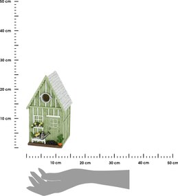 Vtáčia búdka House, 25x14x13,5 cm, polyresín, zelená