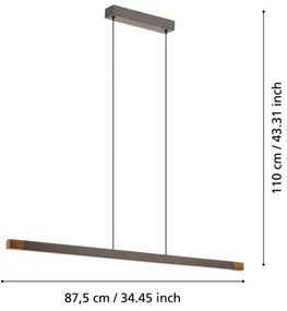 Eglo 900174 - LED Stmievateľný luster na lanku LISCIANA LED/18W/230V 3000K