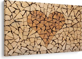 Obraz - Srdce z dreva (90x60 cm)