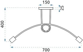 Toolight Paradise, 5-ramenné stropné svietidlo 5xE27, 392252, čierna matná, OSW-04012