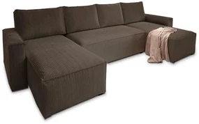 Tmavohnedá sedacia súprava do U SMART COSARO 295x140 cm
