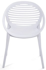 Záhradná jedálenská súprava pre 6 osôb s bielou stoličkou Joanna a stolom Strong, 210 x 100 cm