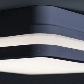 KANLUX Vonkajšie stropné prisadené LED osvetlenie DEVON, 18W, denná biela, hranaté, 22x22cm, grafitové