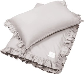 Junior obliečky s volánikmi tmavo béžová 100x135cm