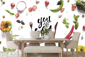 Tapeta s nápisom - You are what you eat - 300x200