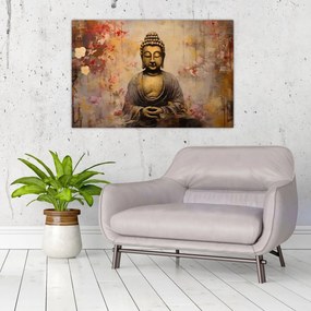Obraz - Budha, maľba (90x60 cm)