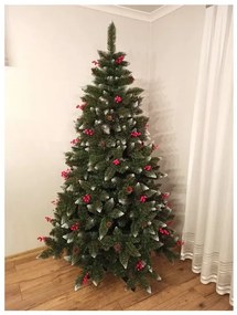 Umelý 3D vianočný stromček BOROVICA s jarabinou 160 cm