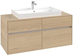 VILLEROY &amp; BOCH Collaro závesná skrinka pod umývadlo na dosku (umývadlo v strede), 4 zásuvky, 1200 x 500 x 548 mm, Nordic Oak, C08700VJ