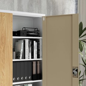 Kovová kancelárska skrinka Biely/ Zlatý dub: Eco Design JAN II