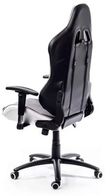 Herná stolička RUNNER — ekokoža, čierna/biela