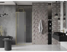 Mexen Velar L, posuvné sprchové dvere do otvoru 100 cm, 8mm sklo námraza, zlatá matná, 871-100-003-31-55