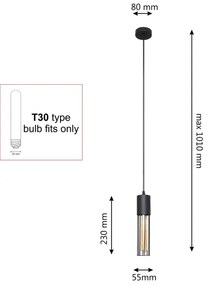 Luster na lanku MELODY 1xE27/15W/230V čierna