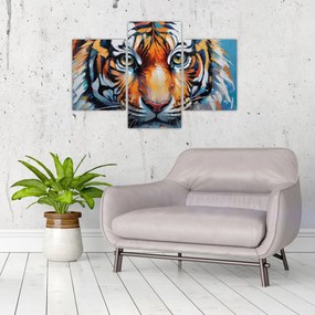 Obraz - Pohľad tigra, maľba (90x60 cm)