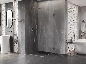 Mexen Lunar-B Duo výklopný sprchový kút 90 x 90 cm, číre sklo, brúsená oceľ, 832-090L-090P-97-00