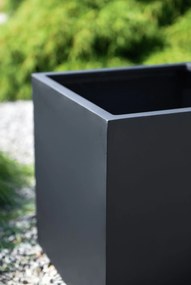 Kvetináč BLOCK, sklolaminát, 45x45x45 cm, antracit