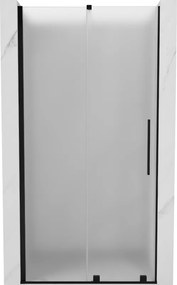 Mexen Velar, posuvné sprchové dvere do otvoru 110 cm, 8mm sklo námraza, čierna matná, 871-110-000-31-70