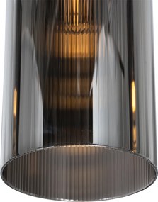 Inteligentné závesné svietidlo čierne s dymovým sklom 7-svetiel Vrátane 7 Wifi ST64 - Laura