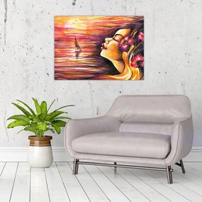 Sklenený obraz - Spomienky na leto (70x50 cm)