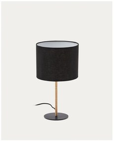 Čierna stolová lampa s textilným tienidlom (výška 45 cm) Pina – Kave Home