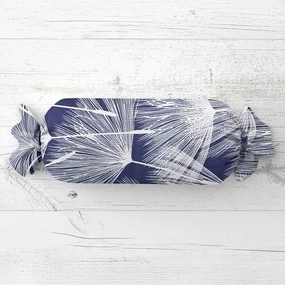 Biante Vankúš valec bonbon Sandra SA-414 Biele abstraktné páperie na modrom 15x80 cm