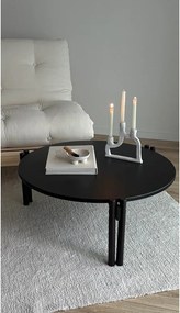 Čierny okrúhly konferenčný stolík z borovicového dreva ø 80 cm Sticks – Karup Design
