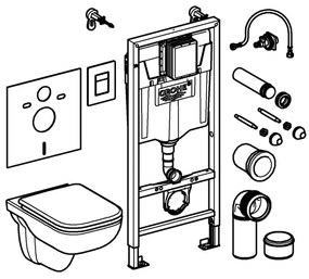 GROHE 39817000 - Sada pre WC SOLIDO 1,13 m keramika/biela