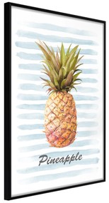 Artgeist Plagát - Pineapple and Stripes [Poster] Veľkosť: 20x30, Verzia: Čierny rám