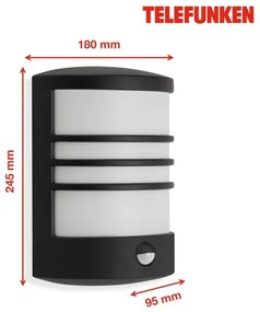 Telefunken 315505TF-LED Vonkajšie nástenné svietidlo so senzorom LED/12W/230V IP44