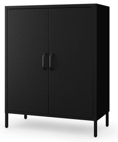 Čierna skrinka s policami na nožičkách kovová VITO Modern 800 x 1015 x 400 mm