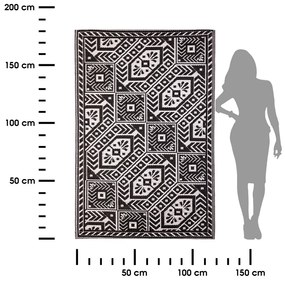 Esschert Design Koberec Harlow, 122x182 cm, biela/čierna