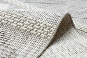 Koberec NANO EO61A Diamant, plocho tkaný, slučka, sivo-biely