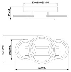 Globo 67360D3 - LED stropné svietidlo BLEVINS LED/21W/230V 3000/4200/600K 25x46cm