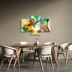 Obraz - Listy s pierkom (90x60 cm)