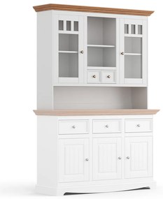 PROXIMA.store - Rustikálny kredenc - nadstavec na komodu 2S.2 - BELLUNO ELEGANTE FARBA: biela - dub