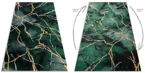 Koberec EMERALD exkluzívny 1018 glamour, styl marmur fľaškovo zelený / zlatý