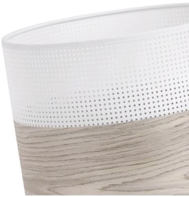 Závesné svietidlo Wood, 1x svetlobéžová dubová dýha/biele PVC tienidlo, (fi 20cm)