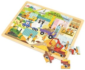 Viga Drevené puzzle 48 dielikov Viga Stavebné stroje