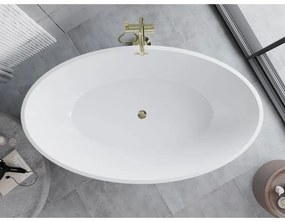 Mexen Nike, voľne stojaca vaňa 175 x 100 cm, biela-čierna, zlatý lesklý prepad, 54071751075-50