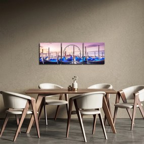 Obraz - Úsvit v Benátkach (s hodinami) (90x30 cm)