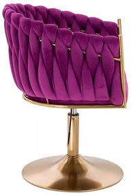 LuxuryForm DESIGN Kreslo NORDEN VELUR na zlatom tanieri - fuchsia
