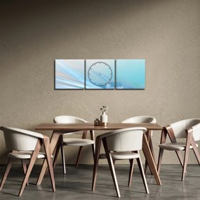 Obraz - Modrá kvapka (s hodinami) (90x30 cm)