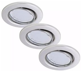 Briloner 7221-039 - SADA 3x LED Kúpeľňové svietidlo 1xGU10/3W/230V strieborná