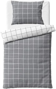 Flanelové posteľné obliečky Káro City - 70x90 cm + 140x200 cm