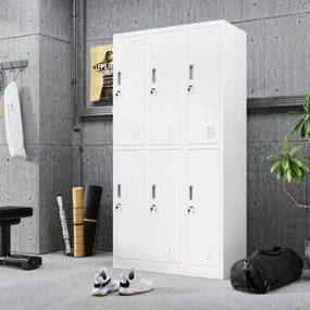 Šatníková skriňa pre zamestnancov biela IGOR 1 Plus 316,5 x 1850 x 450 mm