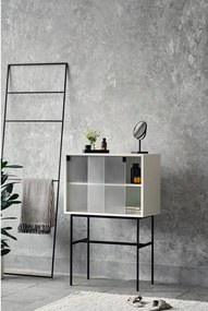 Sivobéžová vitrína s posuvnými dverami 70x109x40 cm Lekko – noo.ma