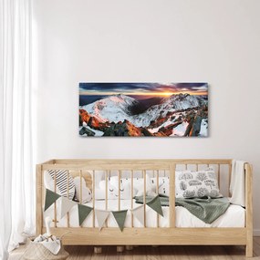 Obraz - Zimná horská panoráma (120x50 cm)